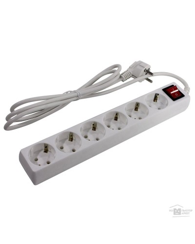 SP6W-250. Сетевой фильтр 6 розеток, 5м, белый. 5bites в Абакане