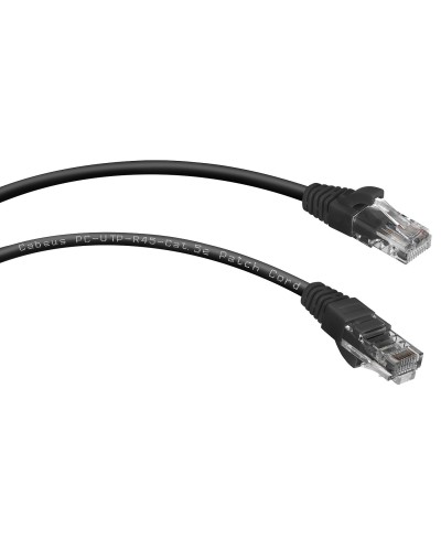 PC-UTP-RJ45-Cat.5e-3m-BK (7686c), чёрный. Патч-корд медный. CABEUS в Абакане