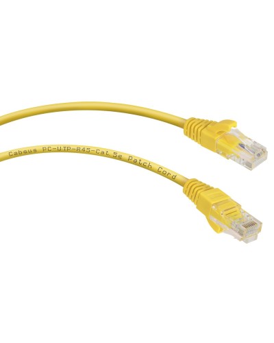 PC-UTP-RJ45-Cat.5e-0.5m-YL (7666c), желтый. Патч-корд медный. CABEUS в Абакане