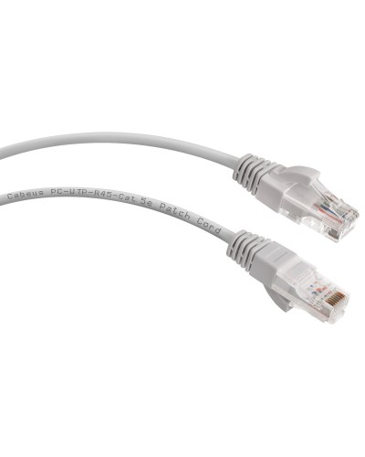PC-UTP-RJ45-Cat.5e-1m (7211c), серый. Патч-корд медный. CABEUS в Абакане