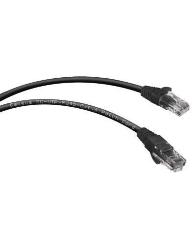 PC-UTP-RJ45-Cat.6-3m-BK (8666c), чёрный. Патч-корд медный. CABEUS в Абакане