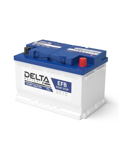 Delta START MASTER EFB 1275 (75 Ah). Аккумулятор автомобильный герметичный свинцово-кислотный. Delta в Абакане