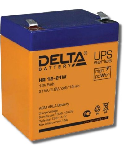 Delta HR 12-21 W. Аккумулятор герметичный свинцово-кислотный. Delta в Абакане