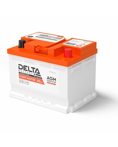 Delta START MASTER AGM 1260 (60 Ah). Аккумулятор автомобильный герметичный свинцово-кислотный. Delta в Абакане