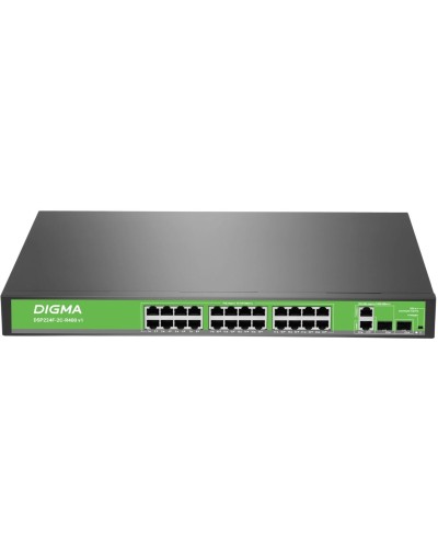 DSP224F-2C-R400 DSP224F-2C-R400 V1 (L2) 24х100Мбит/с 2хКомбо(1000BASE-T/SFP) 24PoE 24PoE+ 400W. Коммутатор с питанием по PoE. Digma в Абакане