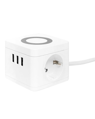 Удлинитель Куб 2 гнезда 3USB 2,4А+зарядное устройство 1,3 метра 1мм2. Удлинитель Куб. EKF в Абакане