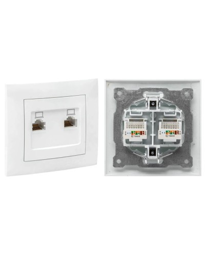 Валенсия розетка комп RJ-45 2-местная (EWK02-035-10). Розетка комп RJ-45 2-местная. EKF в Абакане