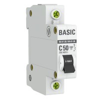 Автоматический выключатель 1P 50А (C) 4,5кА ВА 47-29 Basic (mcb4729-1-50C). Автоматический выключатель. EKF
