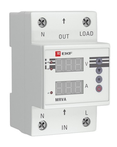 MRVA 63A PROxima (MRVA-63A). Реле напряжения и тока с дисплеем. EKF в Абакане
