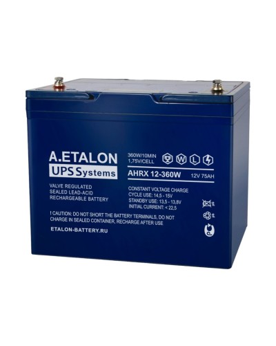 A.ETALON AHRX 12-360W (75). Аккумулятор герметичный свинцово-кислотный. ETALON в Абакане