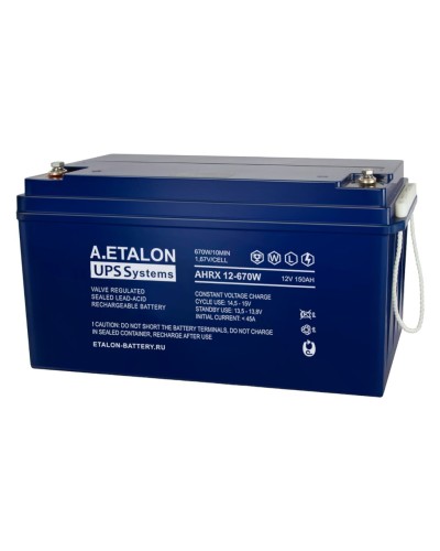 A.ETALON AHRX 12-670W (150). Аккумулятор герметичный свинцово-кислотный. ETALON в Абакане