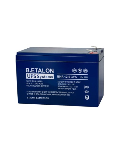B.ETALON BHR 12-9 34W. Аккумулятор герметичный свинцово-кислотный. ETALON в Абакане