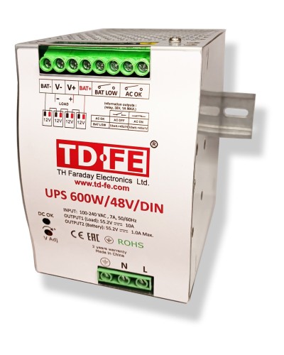 UPS 600W/48V/DIN. Источник вторичного электропитания резервированный. FARADAY в Абакане