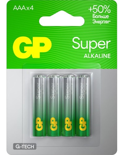 GP Super Alkaline 15A AA (GP 15AA21-2CRSBC4), упак. 4 шт. БЛИСТЕР. Алкалиновые батарейки. GP Batteries в Абакане