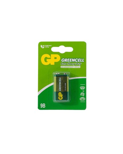 GP GreenCell 9V Крона (GP 1604GLF-2CR1), БЛИСТЕР. Солевая батарейка. GP Batteries в Абакане