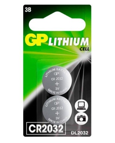 GP Lithium CR2032 (GP CR2032-2CRU2), упак. 2 шт. БЛИСТЕР. Литиевые дисковые батарейки. GP Batteries в Абакане