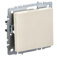 Выключатель 1-клавишный ВС10-1-0-БрКр бежевый BRITE (BR-V10-0-10-K10). Выключатель в сборе. IEK