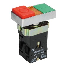 Кнопка LAY5-BW8465 I-O сдвоенная с подсветкой (BBD40-BW-K51). Кнопка с подсветкой. IEK