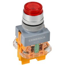 Кнопка D7-11D d=22мм красная GENERICA (BBT50-11D-3-12-K04-G). Кнопка управления с подсветкой. IEK