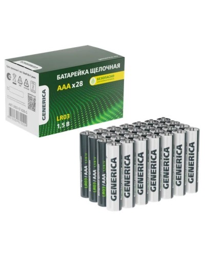 Батарейка Alkaline LR03/AAA GENERICA (28 шт) (ABT-LR03-ST-B28-G). Батарейка щелочная. IEK в Абакане