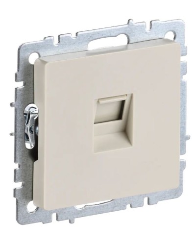 Розетка RJ45 РК10-БрКр кат.5E бежевый BRITE (BR-K10-1-K10). Розетка компьютерная. IEK в Абакане