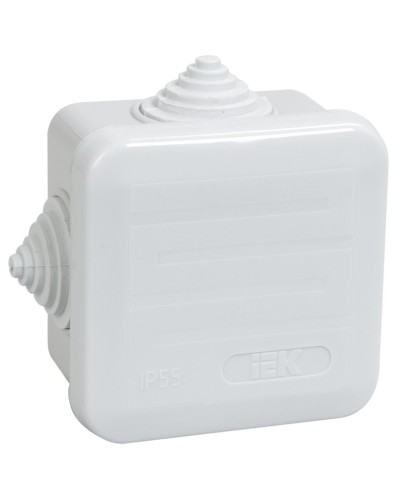 Коробка распаячная КМ41236 70х70х40 открытой проводки IP44 4 гермоввода серая (UKOZ11-070-070-040-K41-44). Коробка распаячная безгалогенная (HF) с защелкивающейся крышкой. IEK в Абакане