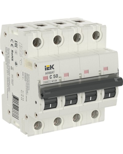 M10N 4P C 50А 10кА ARMAT (AR-M10N-4-C050). Автоматический выключатель. IEK в Абакане