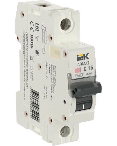 M06N 1P C 16А 6кА ARMAT (AR-M06N-1-C016). Автоматический выключатель. IEK в Абакане