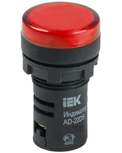 Лампа AD22DS (LED) матрица D22мм красный 24В AC/DC (BLS10-ADDS-024-K04). Светосигнальный индикатор. IEK в Абакане