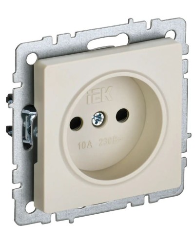 Розетка без з/к РСш10-2-БрКр бежевый BRITE (BR-R13-10-K10). Розетка без заземления с защитными шторками. IEK в Абакане