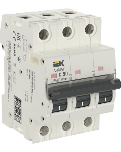 M10N 3P C 50А 10кА ARMAT (AR-M10N-3-C050). Автоматический выключатель. IEK в Абакане
