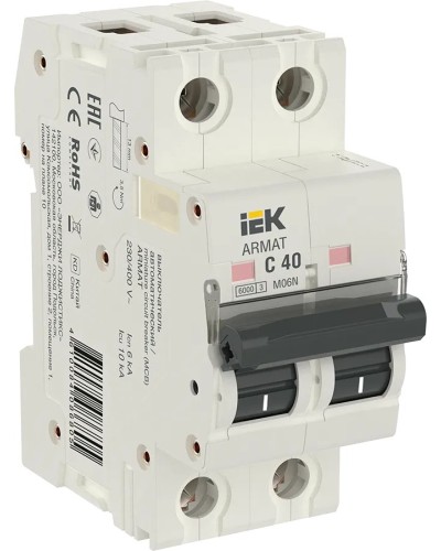 M06N 2P C 40А 6кА ARMAT (AR-M06N-2-C040). Автоматический выключатель. IEK в Абакане
