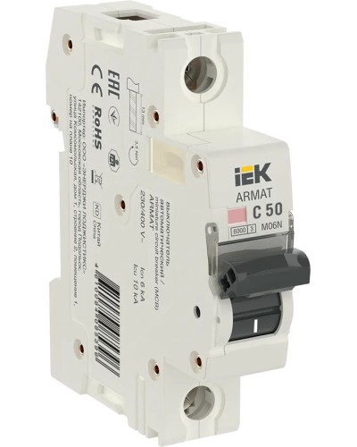 M06N 1P C 50А 6кА ARMAT (AR-M06N-1-C050). Автоматический выключатель. IEK в Абакане