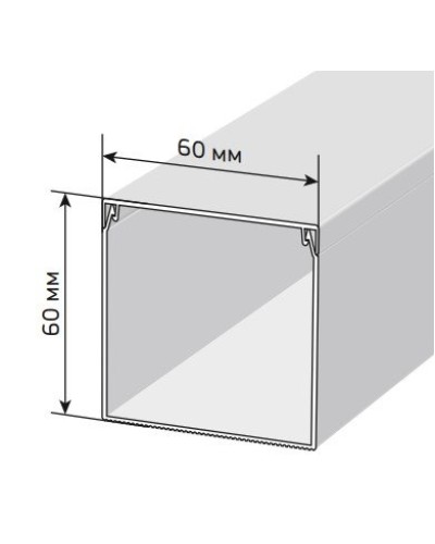 Короб 60х60 ЭЛЕКОР (CKK10-060-060-1-K01). Кабель-канал с двойным замком. IEK в Абакане