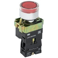 Кнопка LAY5-BW3461 с подсветкой красный 1з (BBT50-BW-K04). Кнопка с подсветкой. IEK