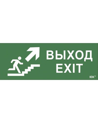 Самоклеящаяся этикетка Выход/лестница вверх/фигура (LPC10-1-24-09-VLVVF). Самоклеящаяся этикетка 240х90 мм. IEK в Абакане