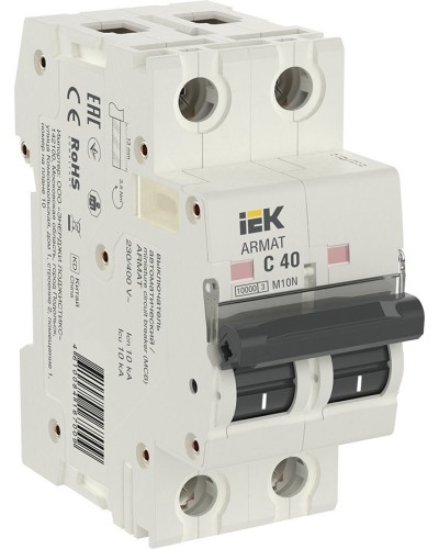 M10N 2P C 40А 10кА ARMAT (AR-M10N-2-C040). Автоматический выключатель. IEK в Абакане