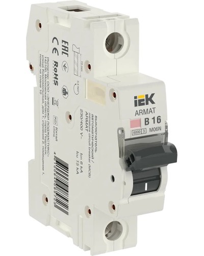M06N 1P B 16А 6кА ARMAT (AR-M06N-1-B016). Автоматический выключатель. IEK в Абакане