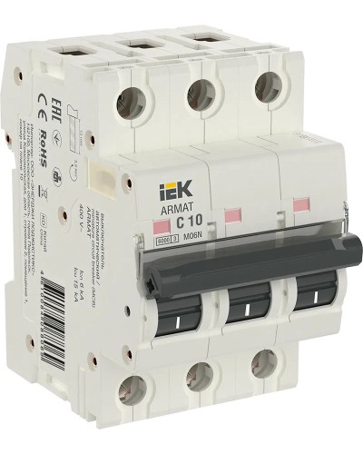 M06N 3P C 10А 6кА ARMAT (AR-M06N-3-C010). Автоматический выключатель. IEK в Абакане
