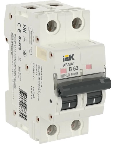 M06N 2P B 63А 6кА ARMAT (AR-M06N-2-B063). Автоматический выключатель. IEK в Абакане