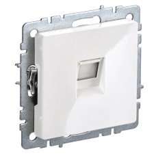 Розетка RJ45 РК10-БрБ кат.5E, белая BRITE (BR-K10-1-K01). Розетка компьютерная. IEK