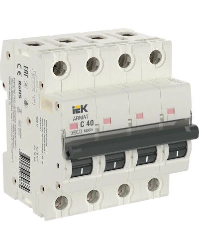 M06N 4P C 40А 6кА ARMAT (AR-M06N-4-C040). Автоматический выключатель. IEK в Абакане