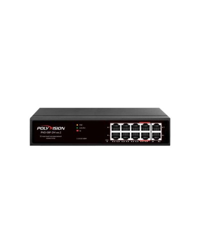 PND-08P-2M v.2. Коммутатор 10-портовый с функцией PoE. Polyvision в Абакане