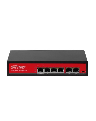 PND-04P-2M-BT1 (65W). Коммутатор неуправляемый 6-портовый с функцией PoE. Polyvision в Абакане
