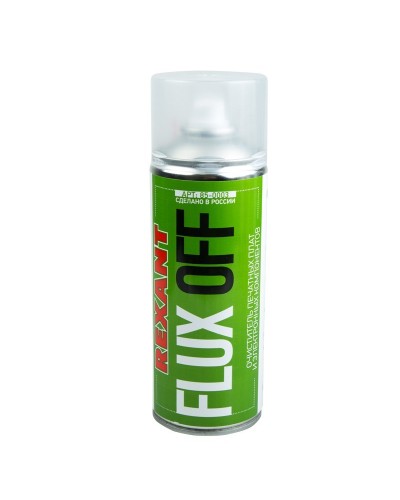 Очиститель печатных плат FLUX OFF, REXANT, 400 мл, аэрозоль (85-0003): Баллон с очистителем в Абакане