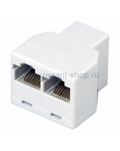 Двойник компьютерный UTP RJ-45(8P8C) (гнездо - 2 гнезда) REXANT (03-0103): Кабельный соединитель в Абакане