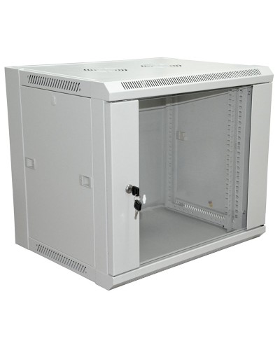 Шкаф телекоммуникационный 19 настенный 12U 600х600х635 мм (ШхГхВ)- передняя дверь стекло, боковые стенки съемные (разобранный) RAL 7035 (04-2222). Шкаф телекоммуникационный 19 настенный 12U. Rexant в Абакане