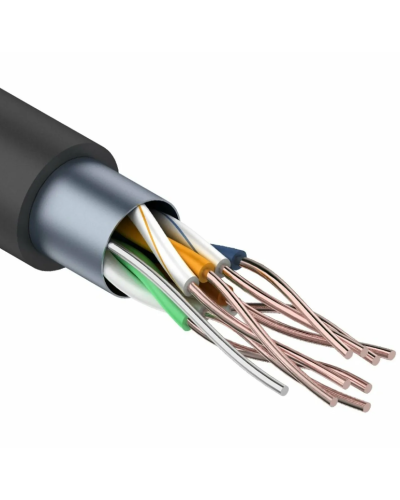 F/UTP, CAT 5e, PE, 4PR, 24AWG, OUTDOOR, SOLID, черный, 305м REXANT (01-0146-1). Кабель «витая пара» (LAN) для структурированных систем связи. Rexant в Абакане
