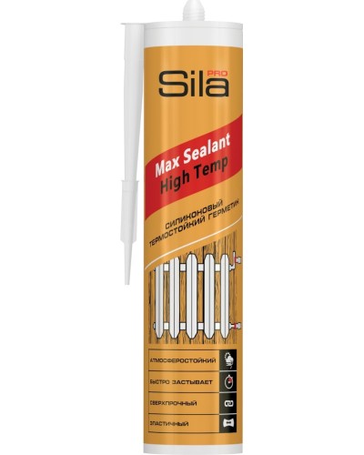 Герметик Sila PRO Max Sealant, High Temp, термостойкий, 280 мл. Герметик силиконовый термостойкий, красный. Sila в Абакане