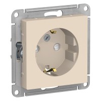AtlasDesign розетка 1-местная с заземлением со шторками, скрытой установки, механизм, бежевый (ATN000245). Розетка. Systeme Electric